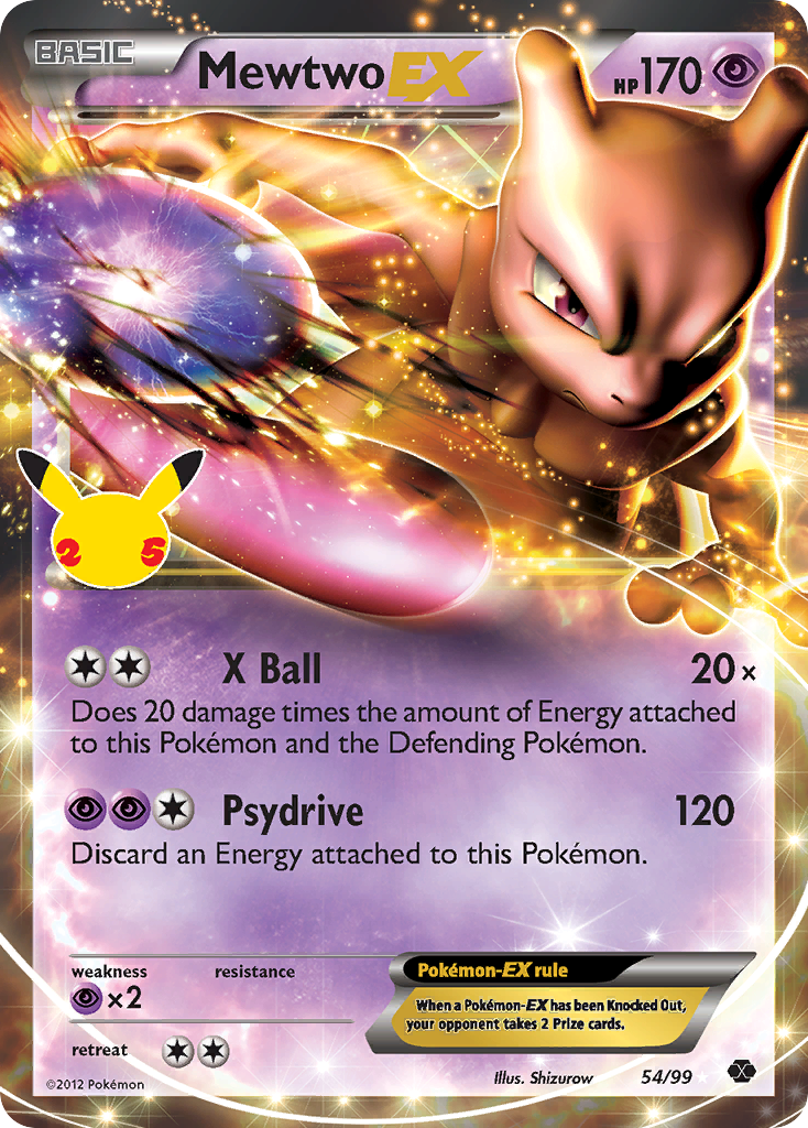 Mewtwo EX 54/99 Classic Collection Celebrations: Classic Collection Pokemon NM
