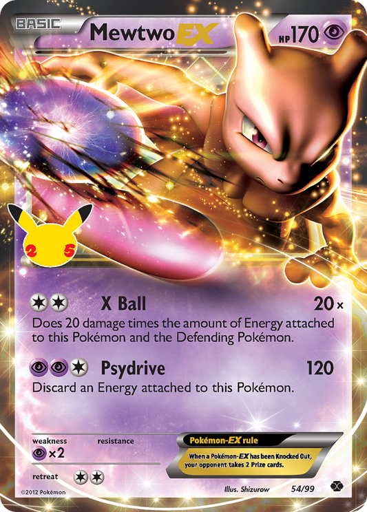 Mewtwo EX 54/99 Classic Collection Celebrations: Classic Collection Pokemon NM