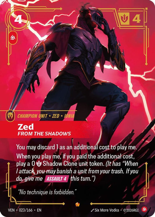 Zed, From the Shadows 023/166 Epic Vendetta Riftbound Foil Near Mint