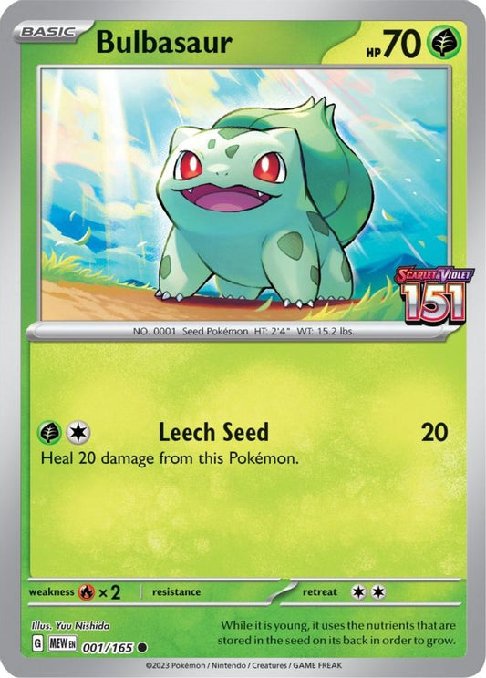 Bulbasaur  001/165 Miscellaneous Cards & Products Pokemon Reverse Holo NM