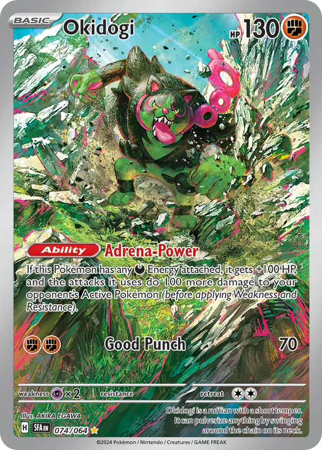 Okidogi 074/064 Illustration Rare Shrouded Fable Pokemon Near Mint