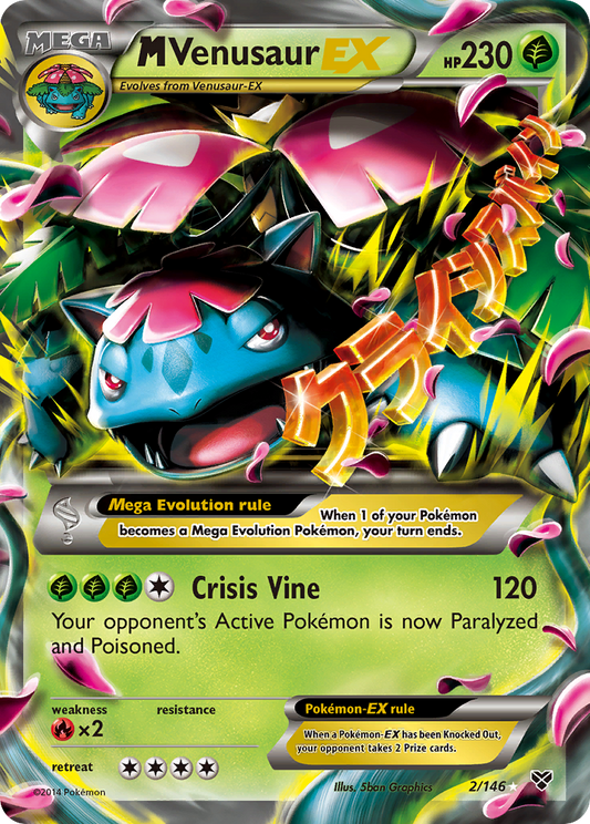 M Venusaur EX 2/146 Holo EX Rare XY Pokemon Near Mint