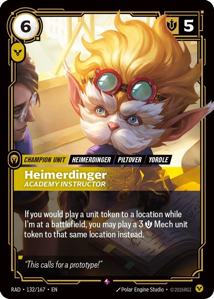 Heimerdinger, Academy Instructor 132/167 Rare Radiance Riftbound Foil Near Mint