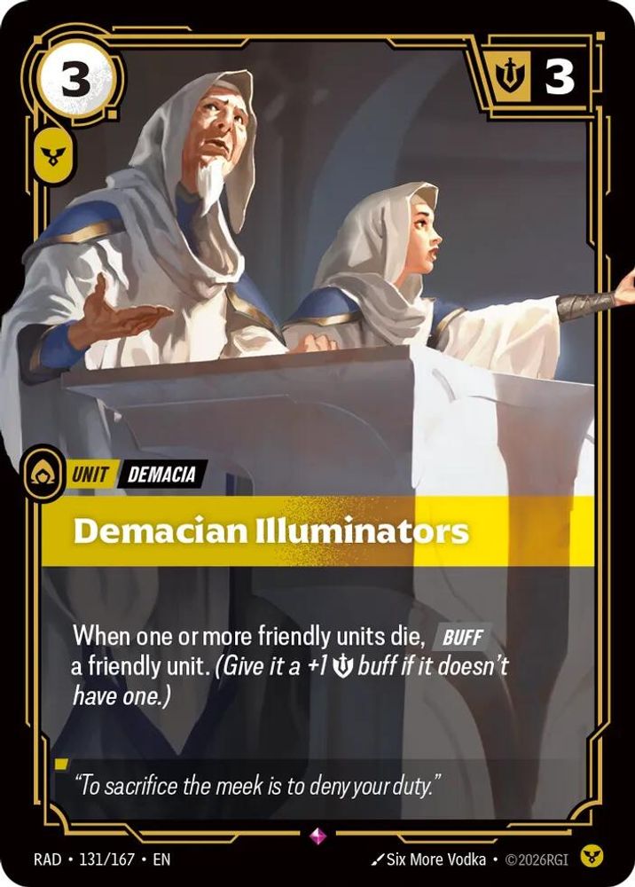 Demacian Illuminators 131/167 Rare Radiance Riftbound Foil Near Mint