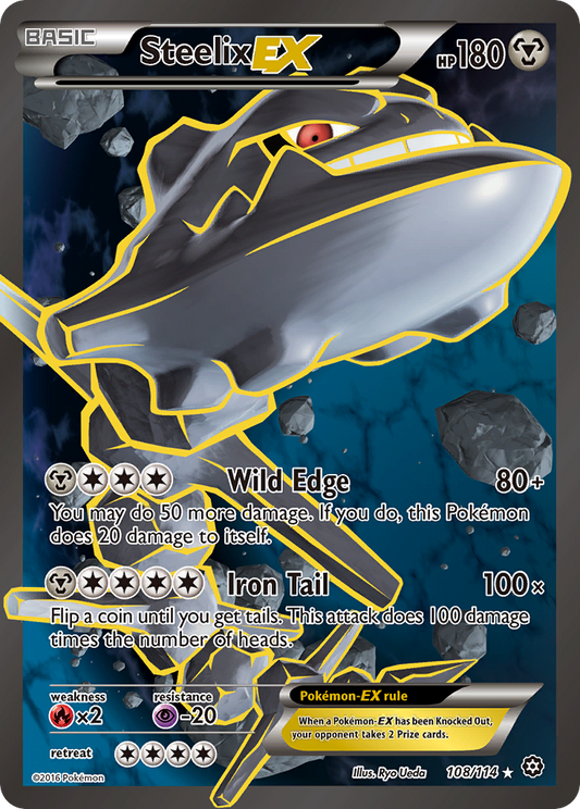 Steelix EX 108/114 Ultra Rare Steam Siege Pokemon Near Mint
