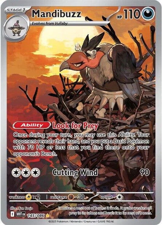 Mandibuzz 145/086 Holo Illustration Rare White Flare Pokemon Near Mint