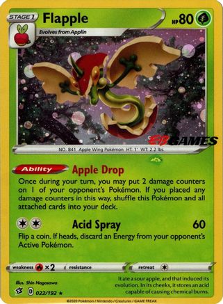Flapple 022/192 Holo Promo Miscellaneous Cards & Products Pokemon Near Mint