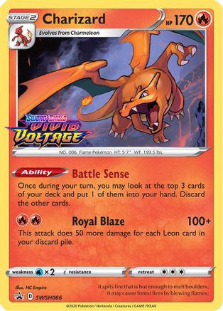 Charizard (Prerelease) SWSH066 Holo Promo Sword & Shield Promo Pokemon Near Mint