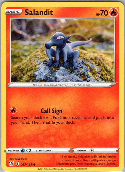 Salandit 027/163 Battle Styles Pokemon Near Mint