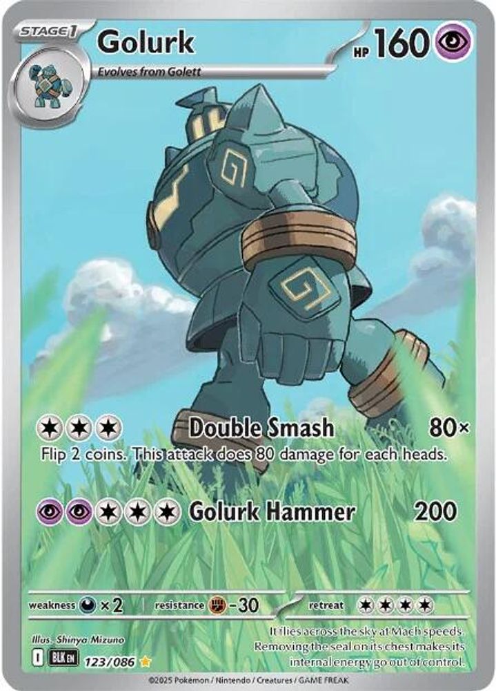 Golurk 123/086 Holo Illustration Rare Black Bolt Pokemon Near Mint