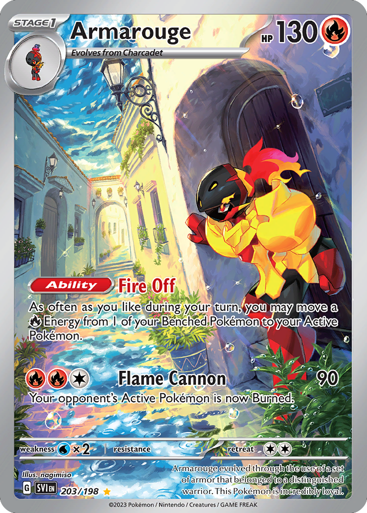 Armarouge 203/198 Illustration Rare Scarlet & Violet Pokemon Near Mint