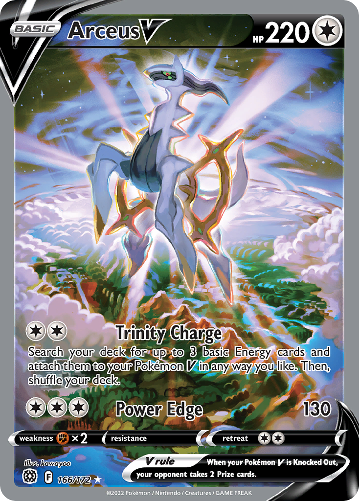 Arceus V 166/172 Ultra Rare Brilliant Stars Pokemon Holo Near Mint