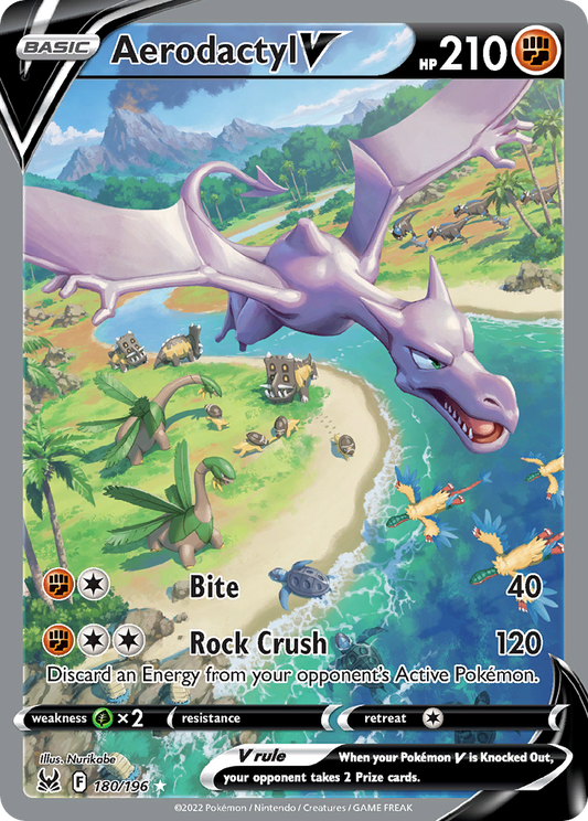 Aerodactyl V 180/196 Ultra Rare Lost Origin Pokemon Holo Near Mint
