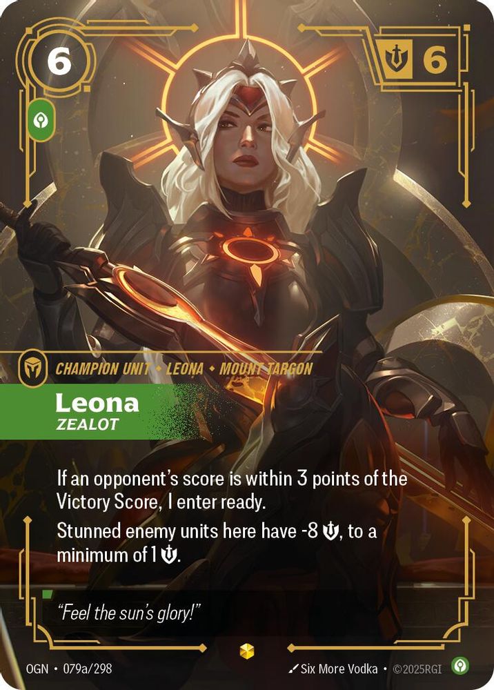 Leona - Zealot (Alternate Art) 079A/298 Showcase Origins Riftbound Foil NM