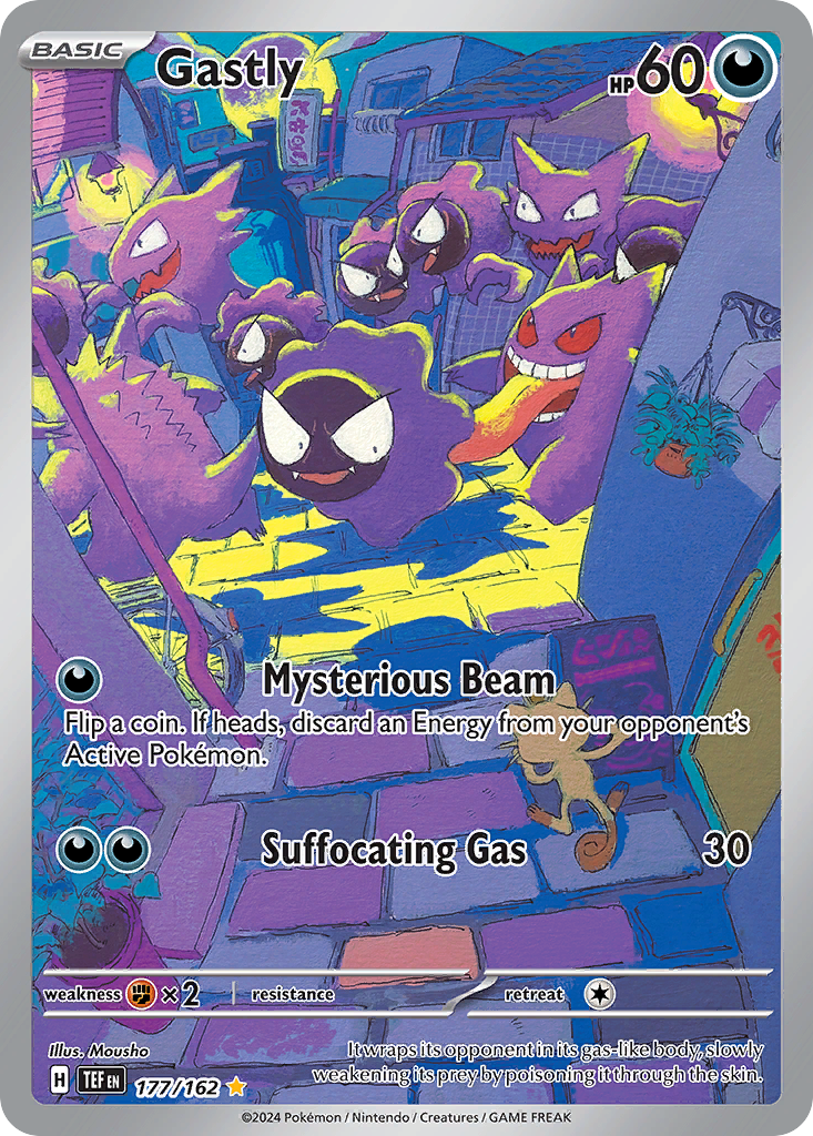 Gastly 177/162 Illustration Rare Temporal Forces Pokemon Holo Near Mint