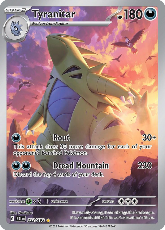 Tyranitar 222/193 Illustration Rare Paldea Evolved Pokemon Holo Near Mint