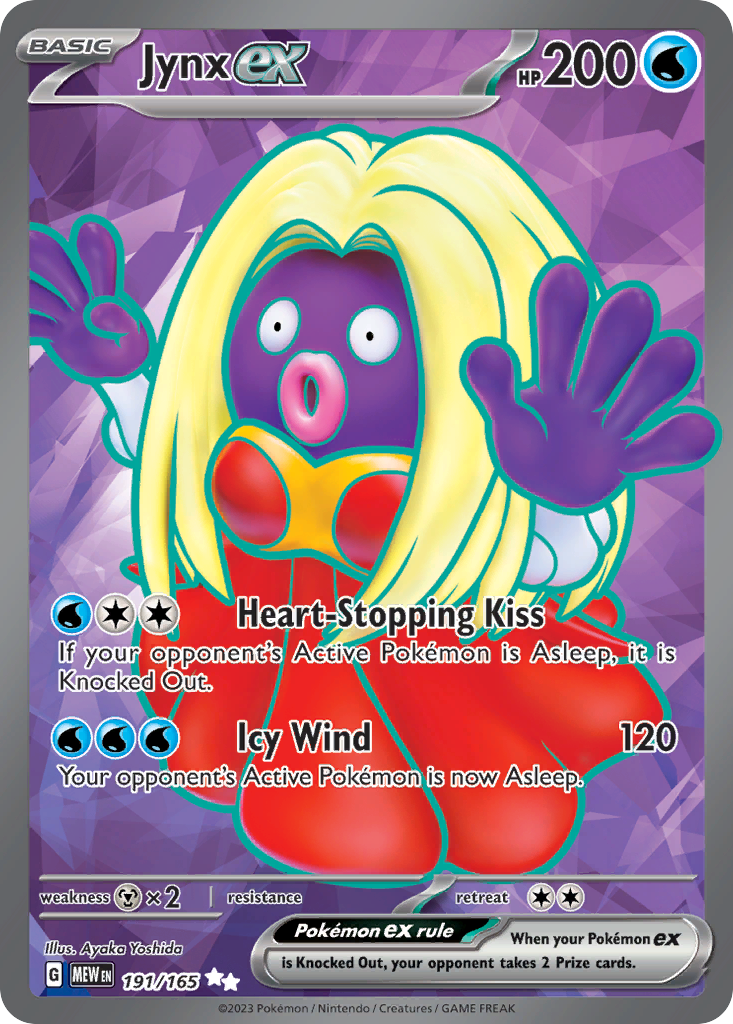 Jynx ex 191/165 Ultra Rare 151 Pokemon Near Mint