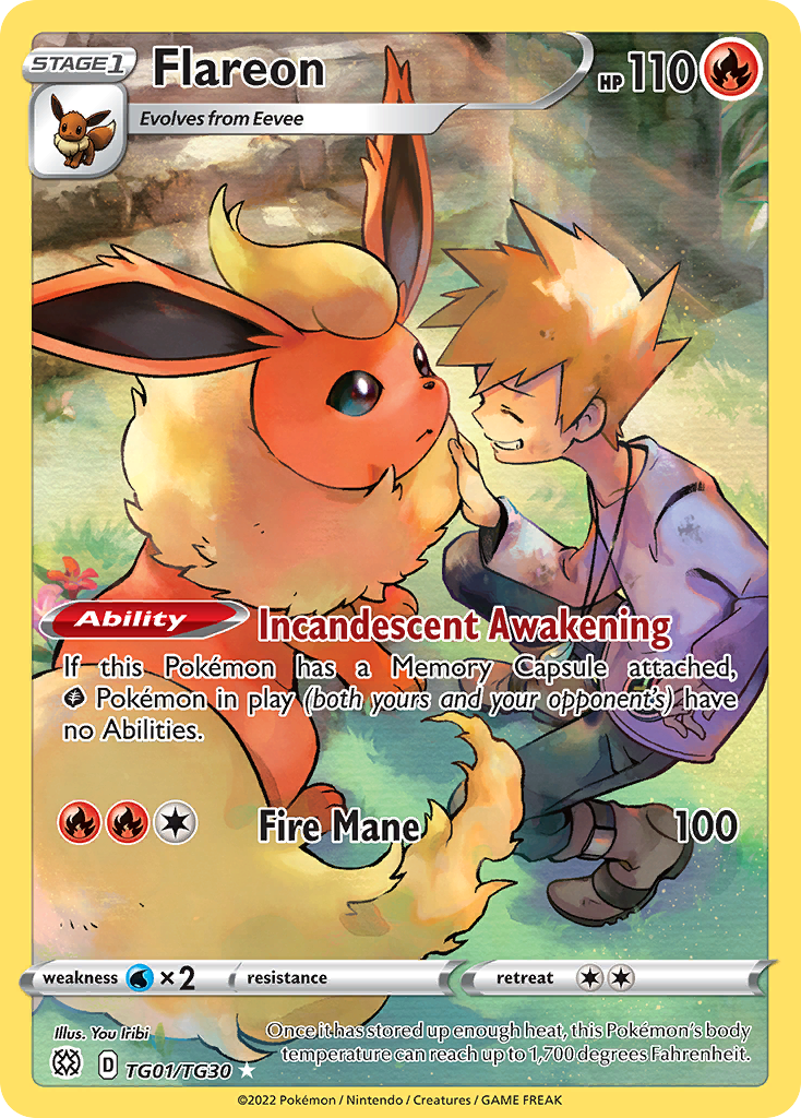Flareon TG01/TG30 Holo Brilliant Stars Trainer Gallery Pokemon NM