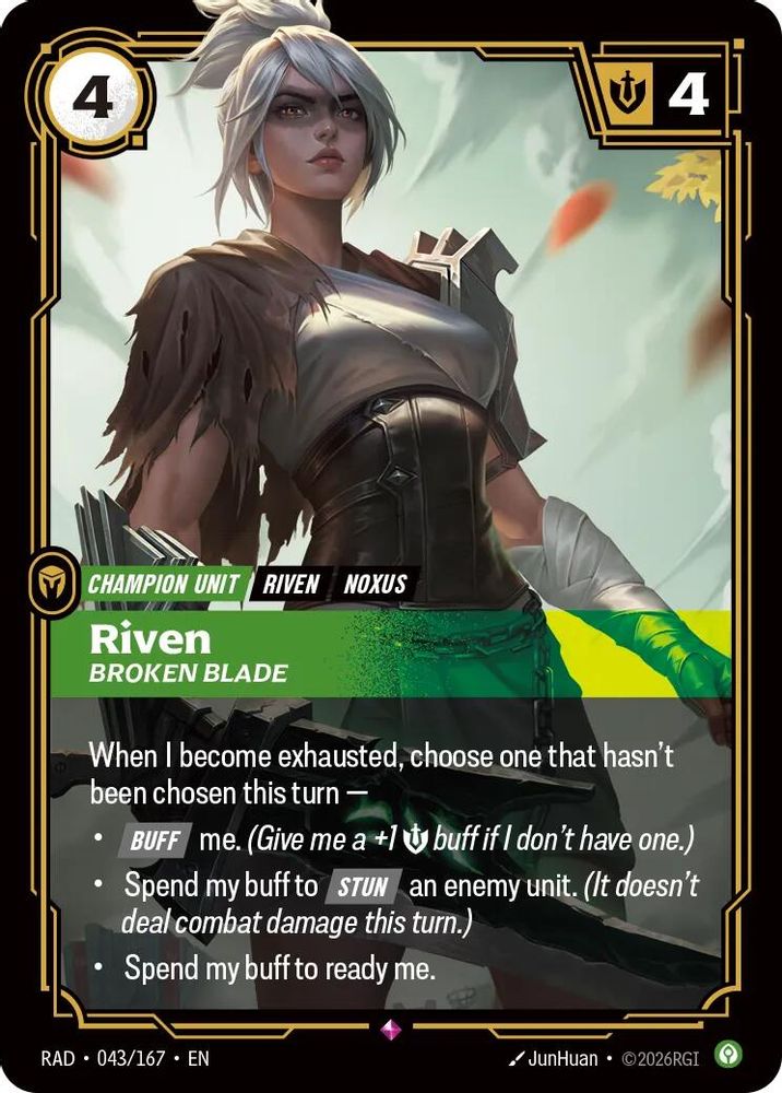 Riven, Broken Blade 043/167 Rare Radiance Riftbound Foil Near Mint