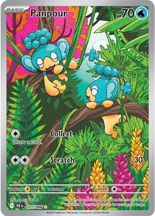 Panpour 101/086 Holo Illustration Rare Black Bolt Pokemon Near Mint