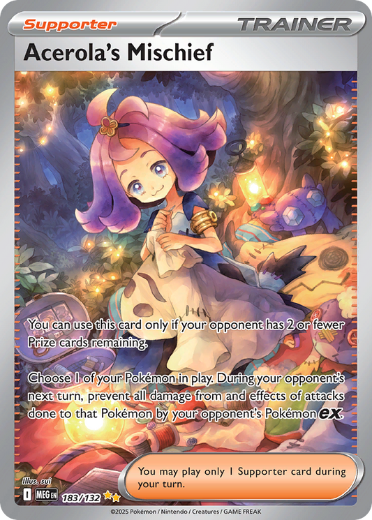 Acerola's Mischief 183/132 Mega Evolution Pokemon Holo NM