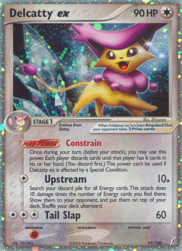 Delcatty ex 91/100 Holo Ultra Rare Crystal Guardians Pokemon Near Mint