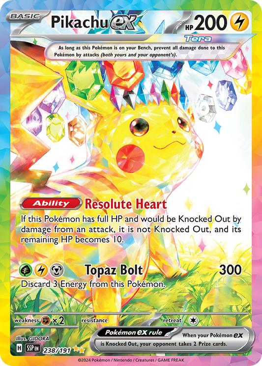 Pikachu ex 238/191 Special Illustration Rare Surging Sparks Pokemon Holo NM
