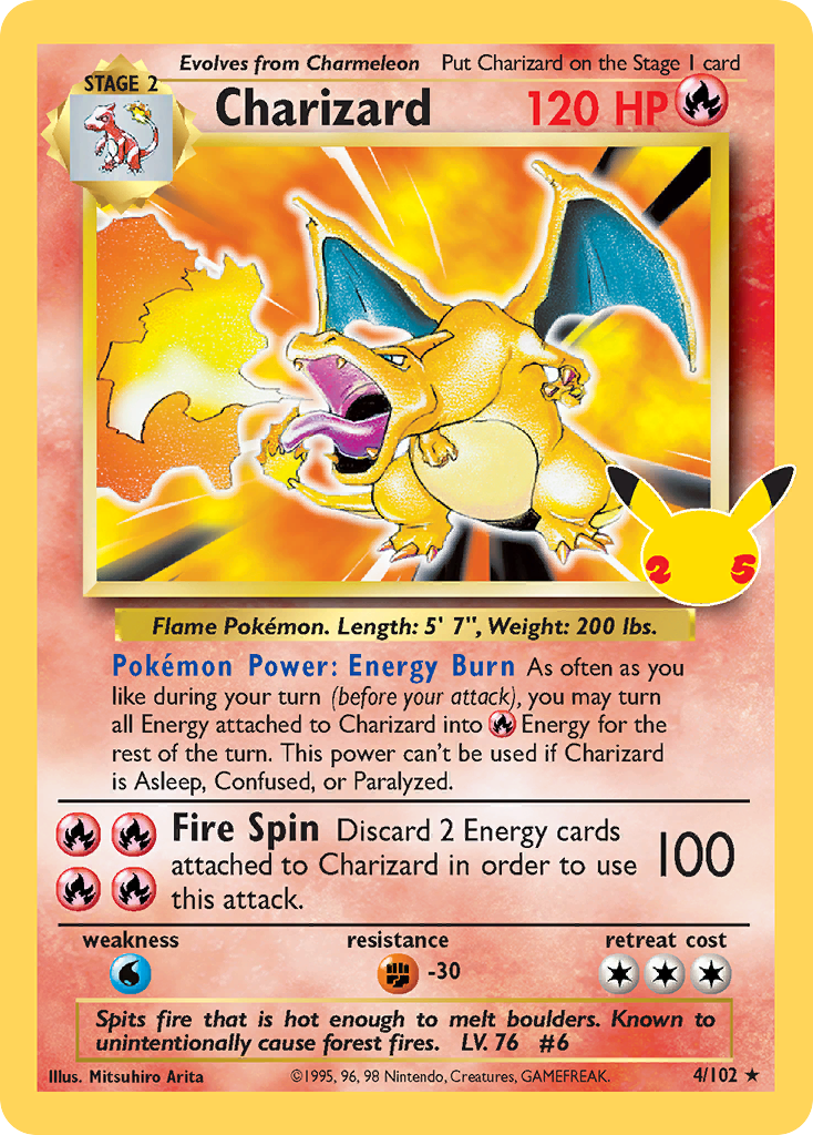Charizard 4/102 Classic Collection Celebrations: Classic Collection Pokemon NM