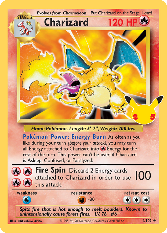 Charizard 4/102 Classic Collection Celebrations: Classic Collection Pokemon NM