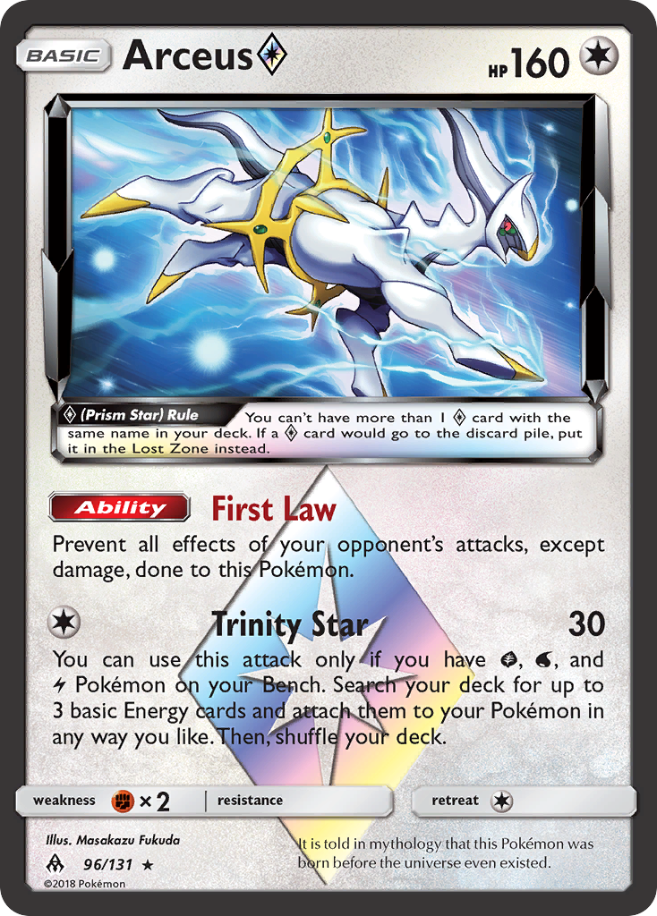 Arceus ◇ 96/131 Prism Star Rare Forbidden Light Pokemon Holo Near Mint