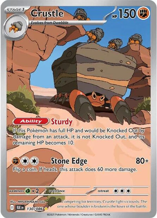Crustle 130/086 Holo Illustration Rare Black Bolt Pokemon Near Mint