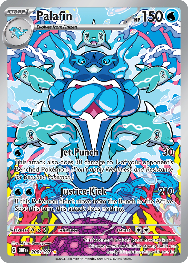 Palafin 200/197 Illustration Rare Obsidian Flames Pokemon Near Mint