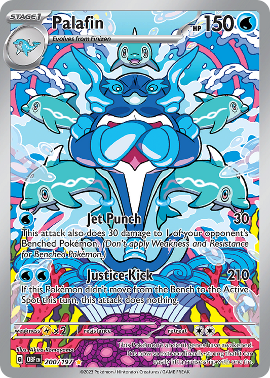 Palafin 200/197 Illustration Rare Obsidian Flames Pokemon Near Mint