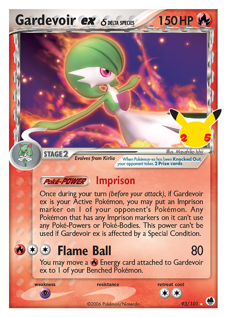 Gardevoir ex 93/101 Celebrations: Classic Collection Pokemon NM