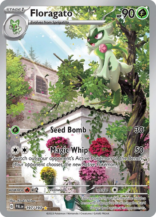 Floragato 197/193 Illustration Rare Paldea Evolved Pokemon Holo Near Mint