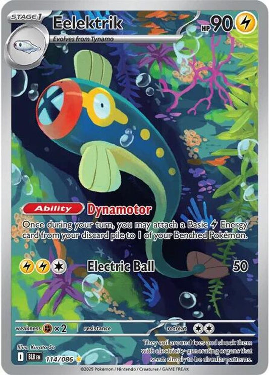Eelektrik 114/086 Holo Illustration Rare Black Bolt Pokemon Near Mint