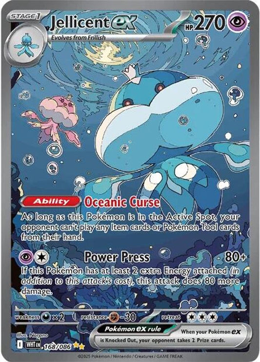 Jellicent ex 168/086 Holo Special Illustration Rare White Flare Pokemon NM