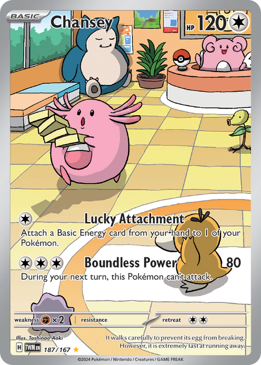 Chansey 187/167 Illustration Rare Twilight Masquerade Pokemon Near Mint