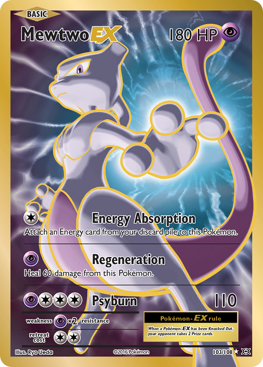 Mewtwo EX 103/108 Ultra Rare Evolutions Pokemon Holo Near Mint