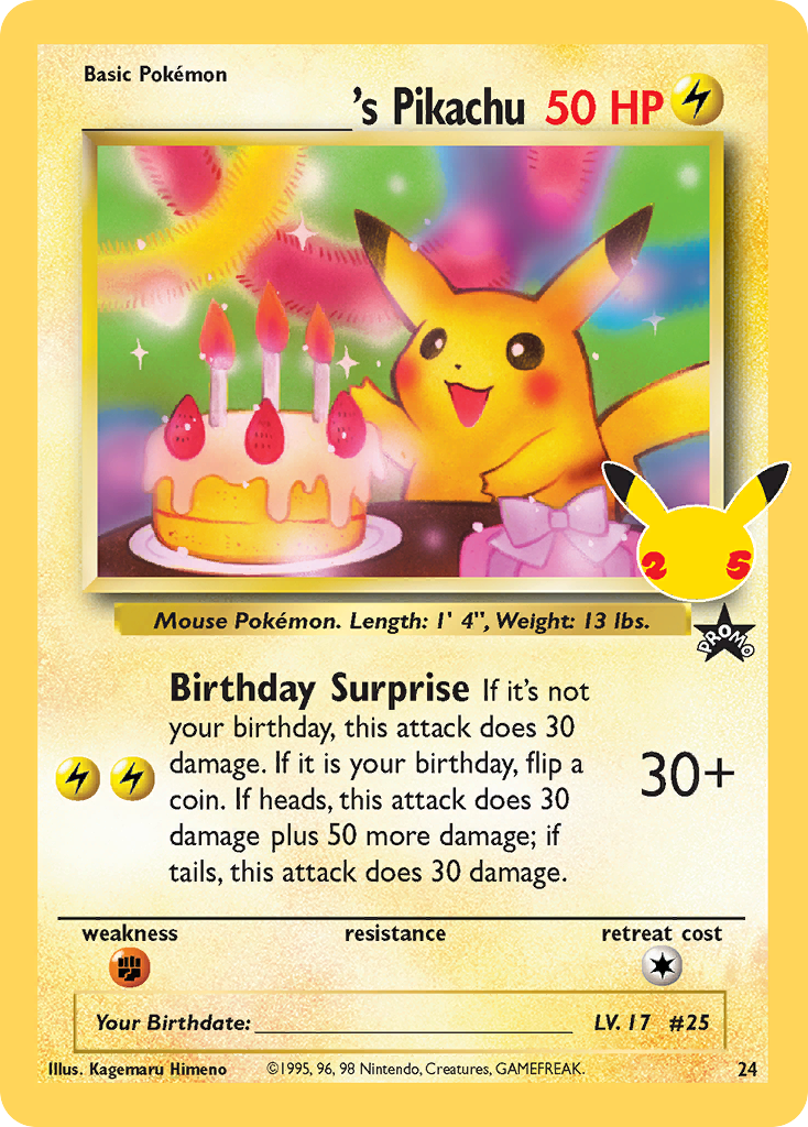 _____'s Pikachu 24 Celebrations: Classic Collection Pokemon NM