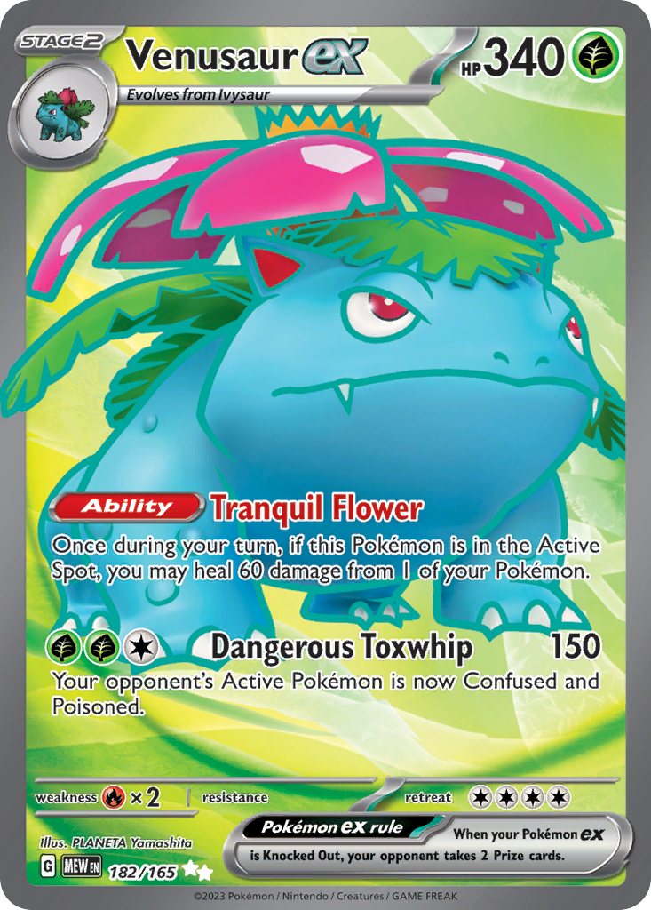 Venusaur ex 182/165 Ultra Rare 151 Pokemon Near Mint