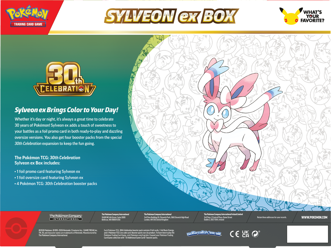 Pokemon - 30TH CELEBRATION SYLVEON EX/ GRENINJA EX BOX