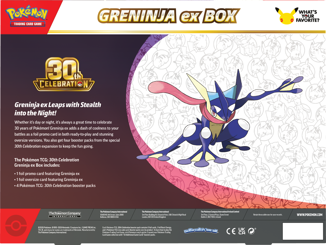 Pokemon - 30TH CELEBRATION SYLVEON EX/ GRENINJA EX BOX
